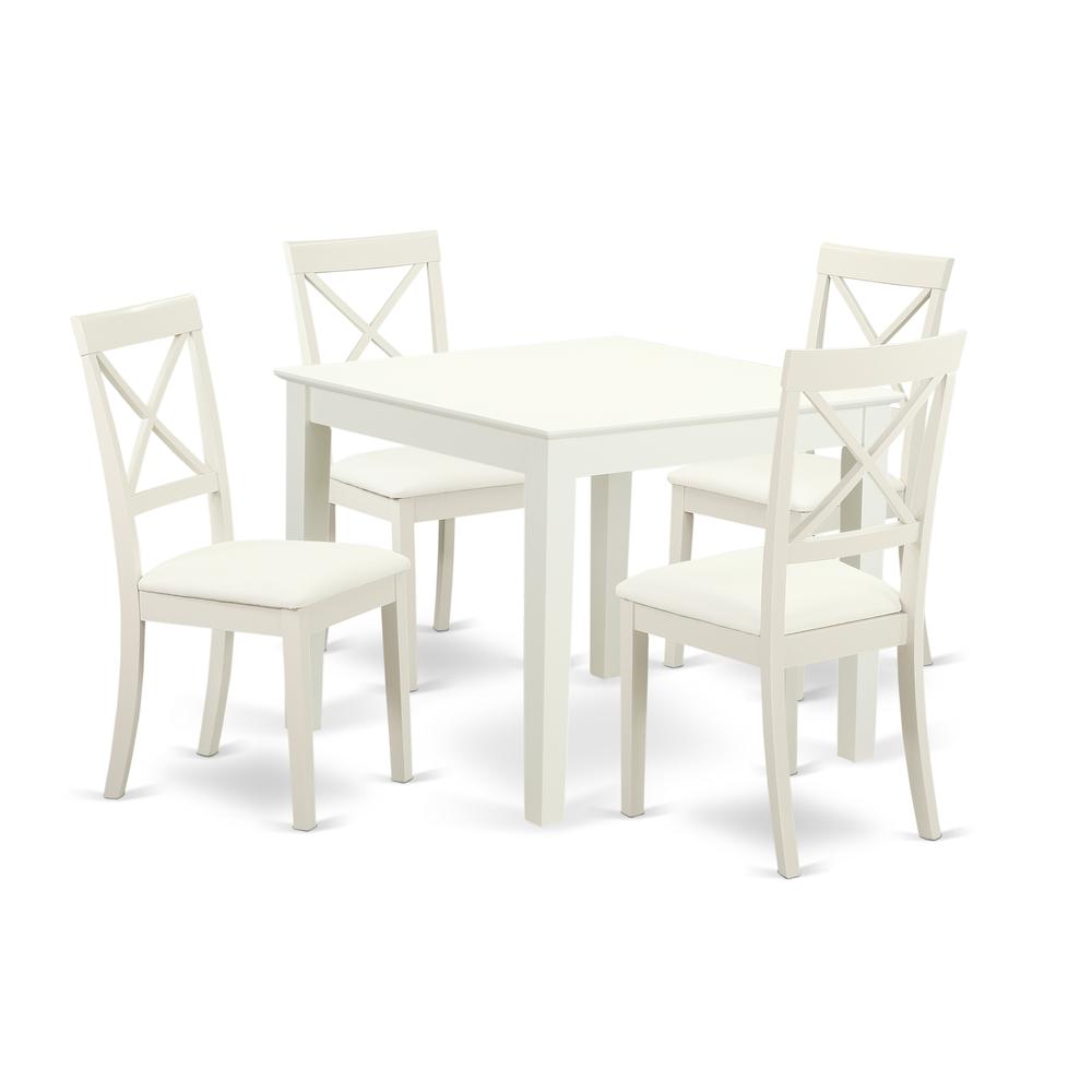 Dining Room Set Linen White, OXBO5-LWH-LC. Picture 1
