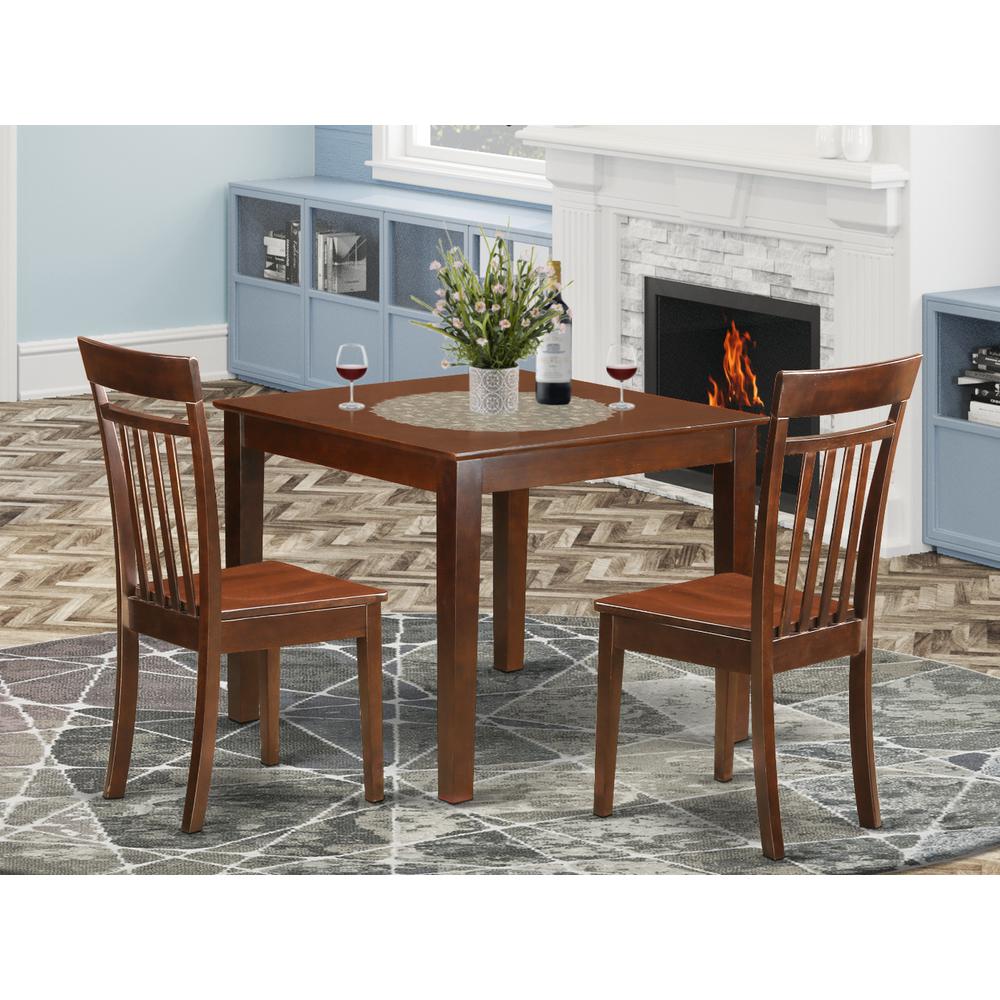 3  PC  Dinette  Table  set  with  a  Dining  Table  and  2  Dining  Chairs  in  Mahogany. Picture 1
