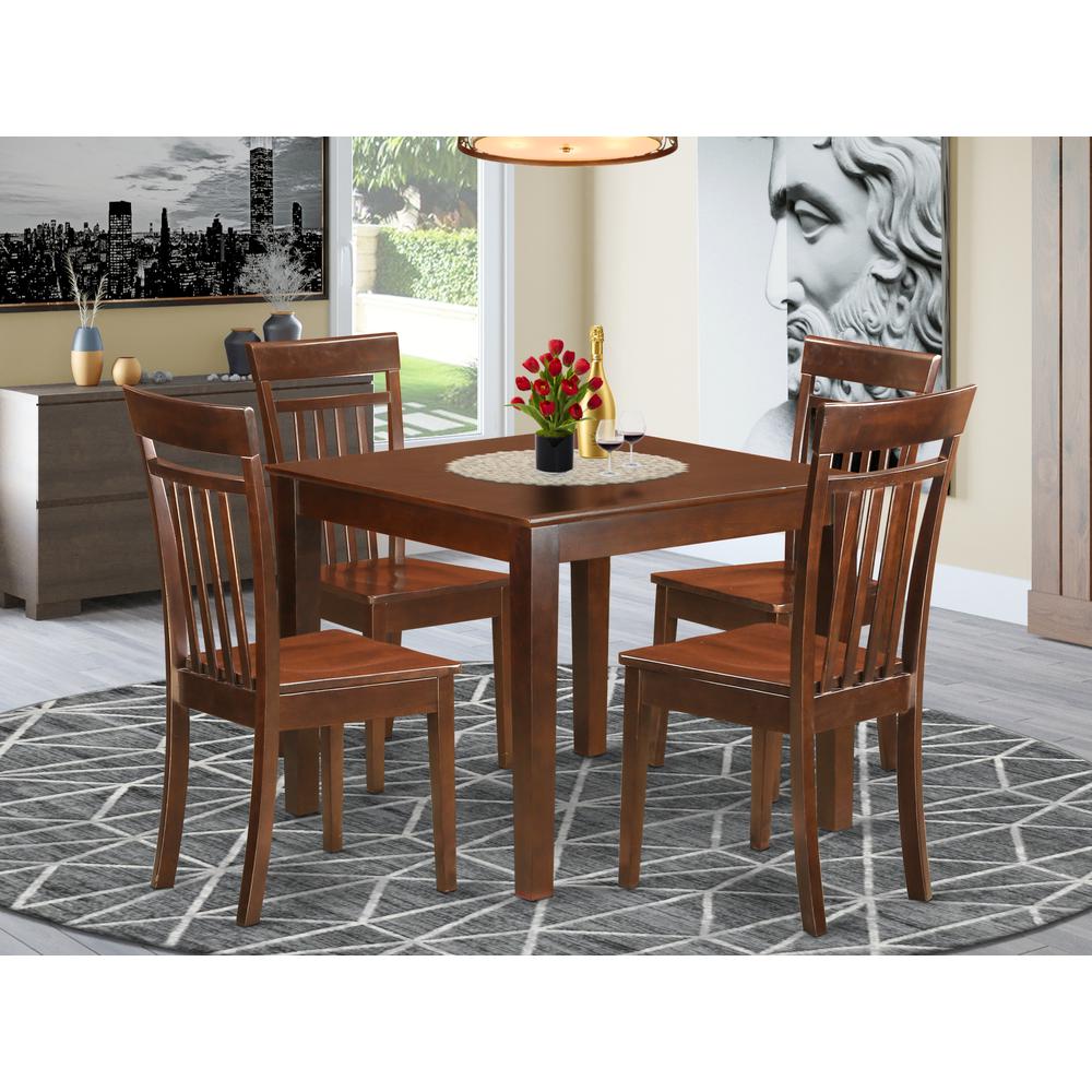 5  PcSmall  Kitchen  Table  set  with  a  Dining  Table  and  4  Dining  Chairs  in  Mahogany. Picture 1