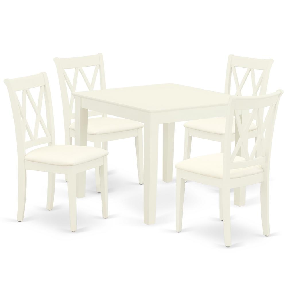 Dining Room Set Linen White, OXCL5-LWH-C. Picture 1