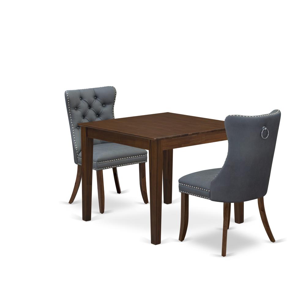 3 Piece Dining Room Set Includes a Square Solid Wood Table and 2 Parson Chairs. Picture 6