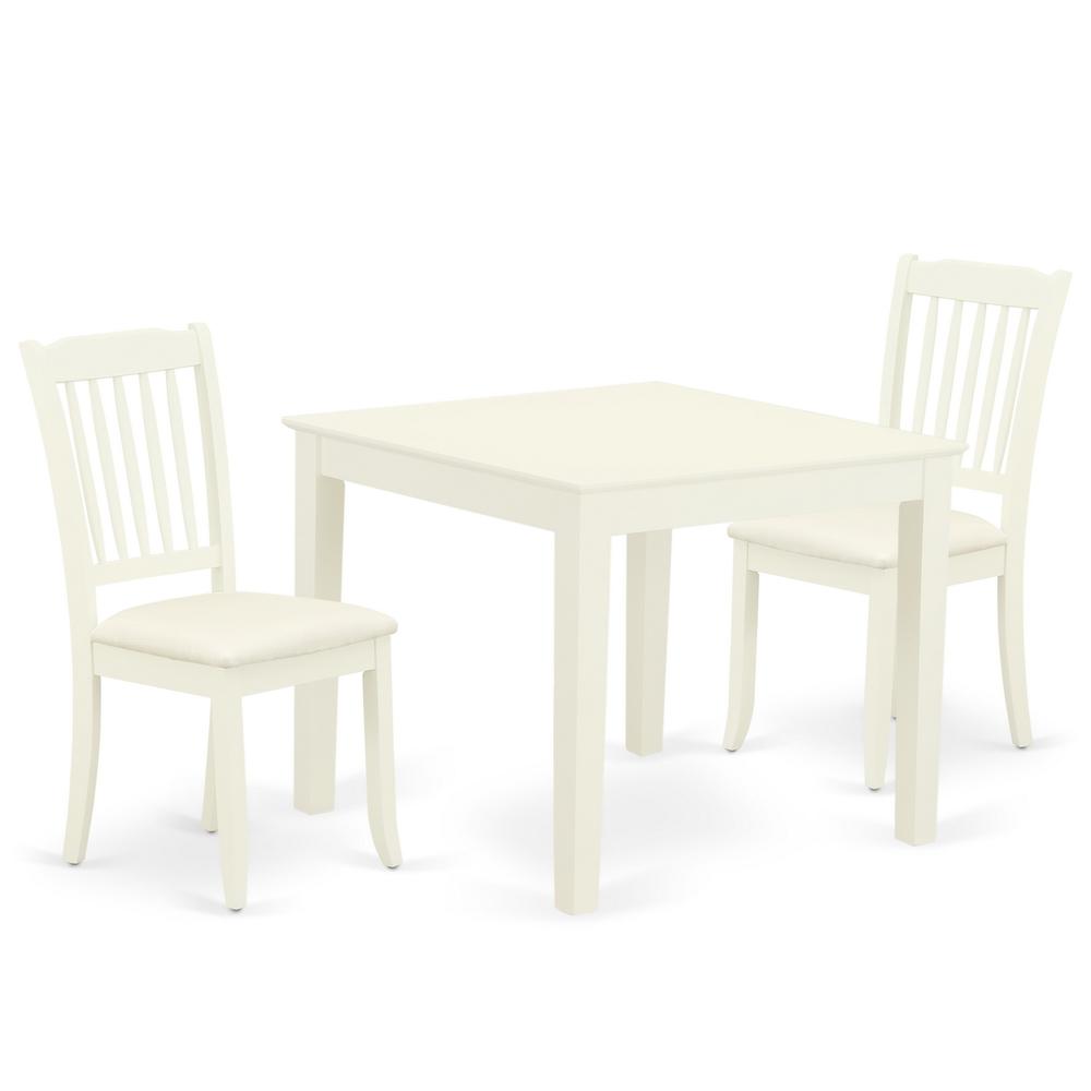 Dining Room Set Linen White, OXDA3-LWH-C. Picture 1