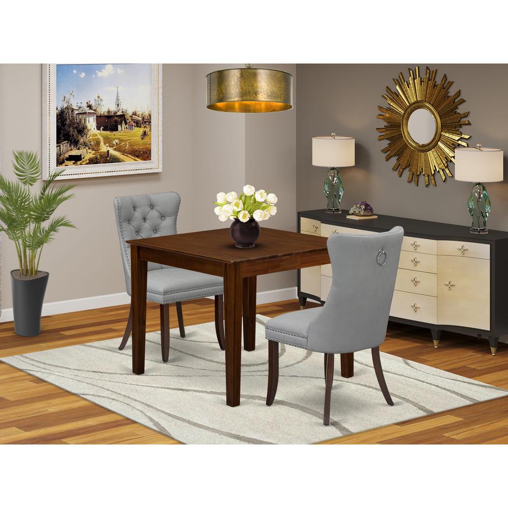 3 Piece Kitchen Table Set Contains a Square Modern Dining Table. Picture 1