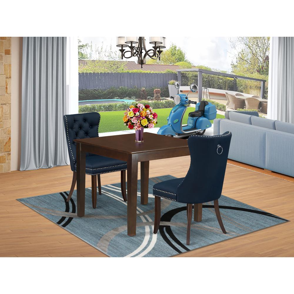3 Piece Kitchen Table & Chairs Set Consists of a Square Modern Dining Table. Picture 1