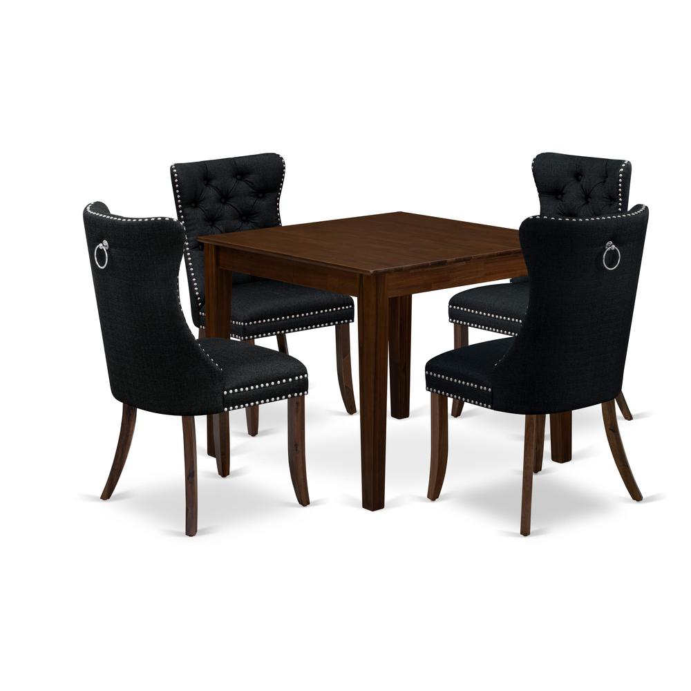 5 Piece Dining Table Set Consists of a Square Modern Kitchen Table. Picture 6