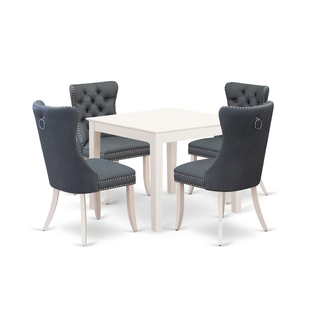 5 Piece Modern Dining Table Set Contains a Square Kitchen Table. Picture 5