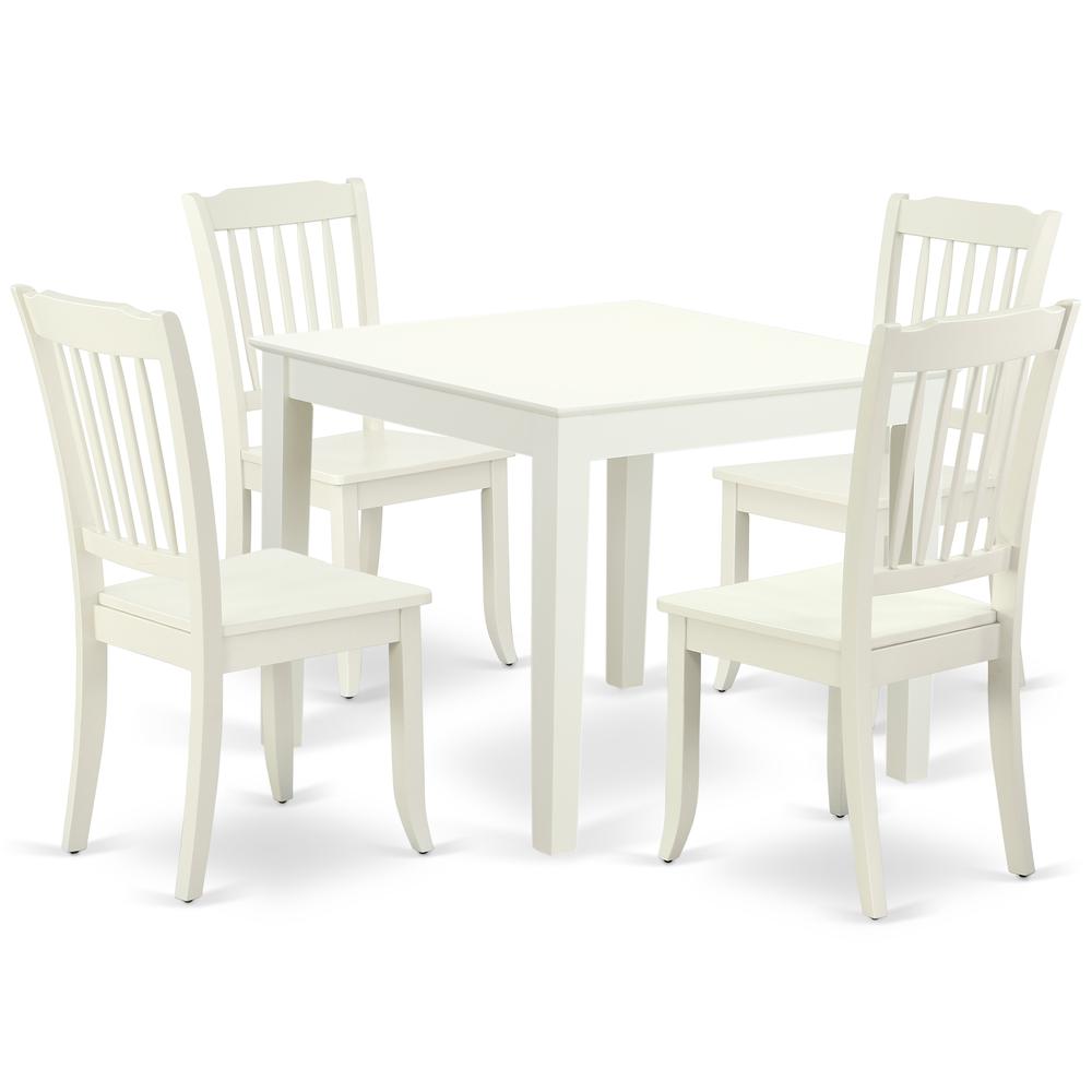 Dining Room Set Linen White, OXDA5-LWH-W. Picture 1