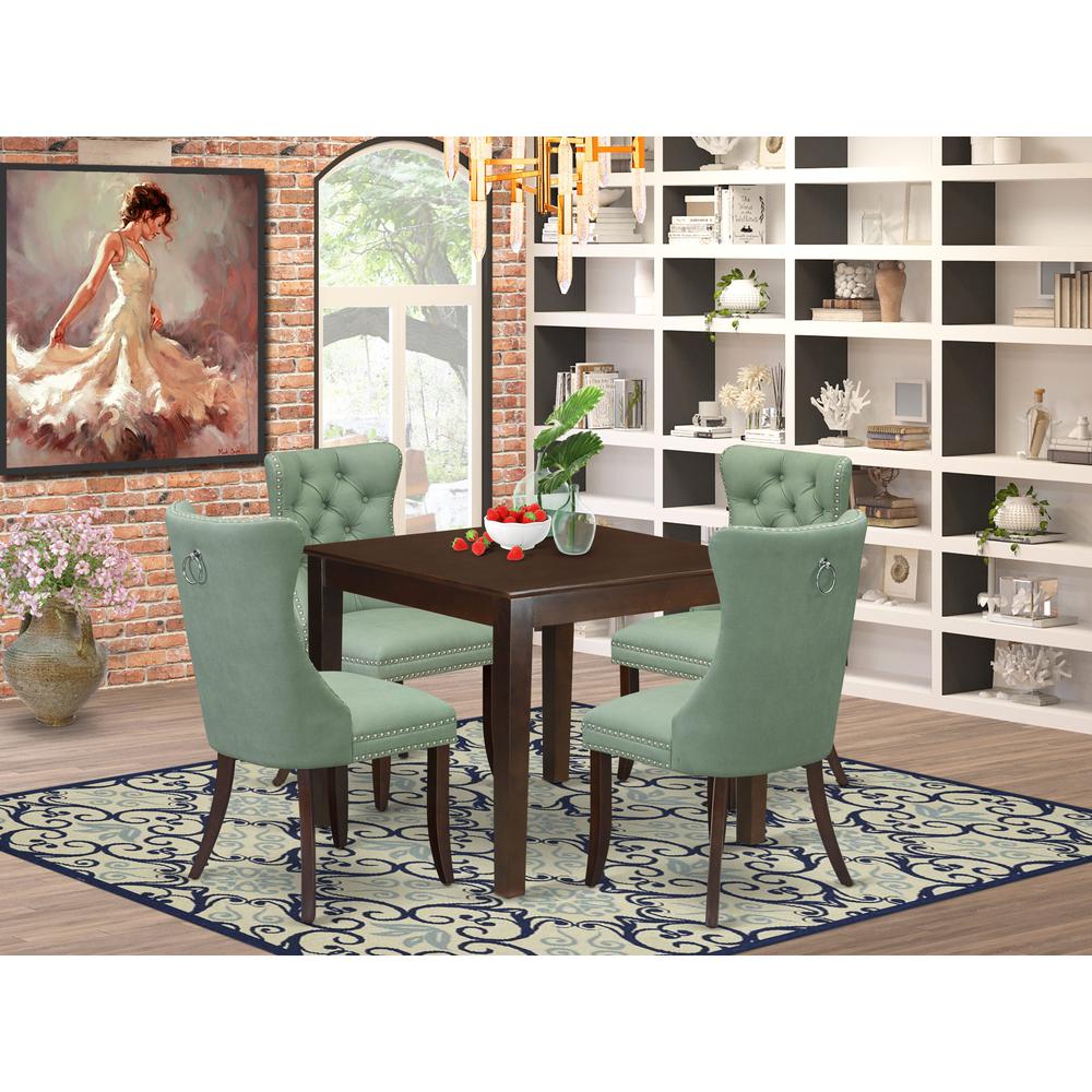 5 Piece Dining Table Set for Small Spaces Consists of a Square Kitchen Table. Picture 1