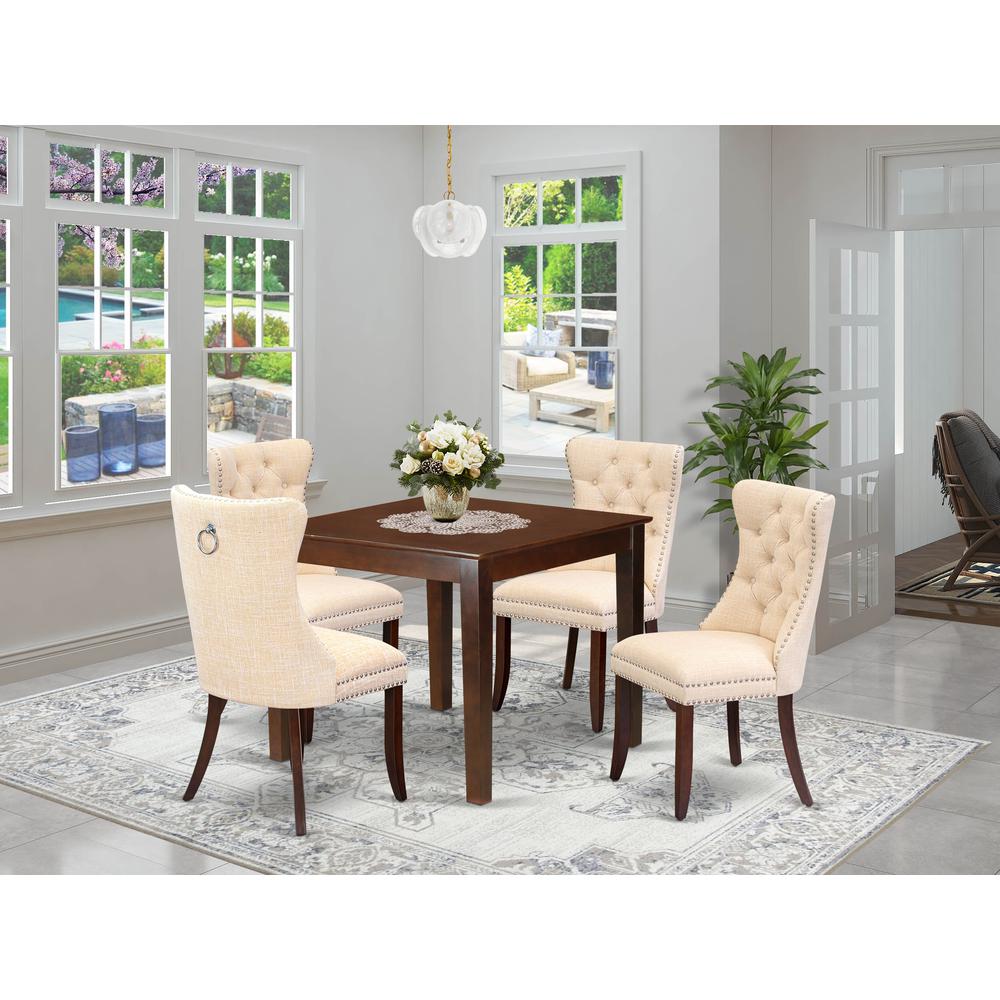 5 Piece Kitchen Table & Chairs Set Contains a Square Modern Dining Table. Picture 1