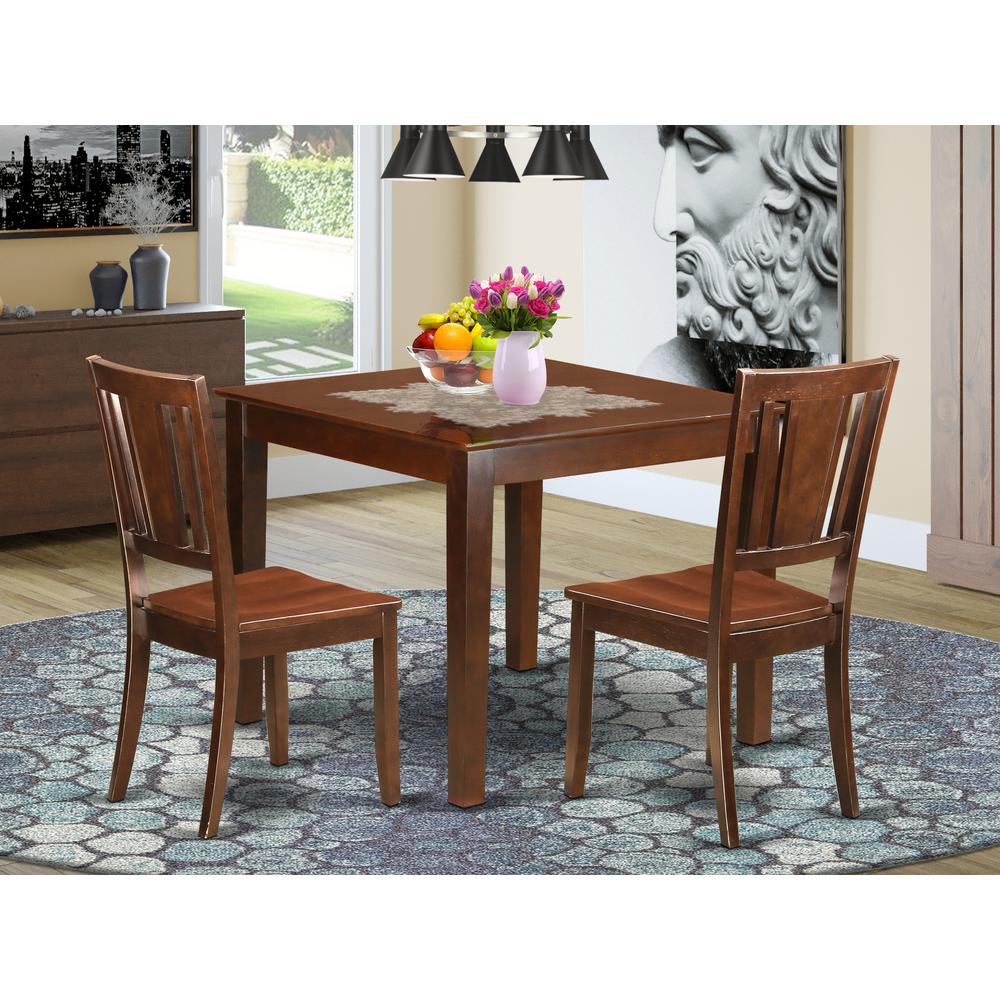 3  PC  Small  Kitchen  Table  set  with  a  Table  and  2  Dining  Chairs  in  Mahogany. Picture 1