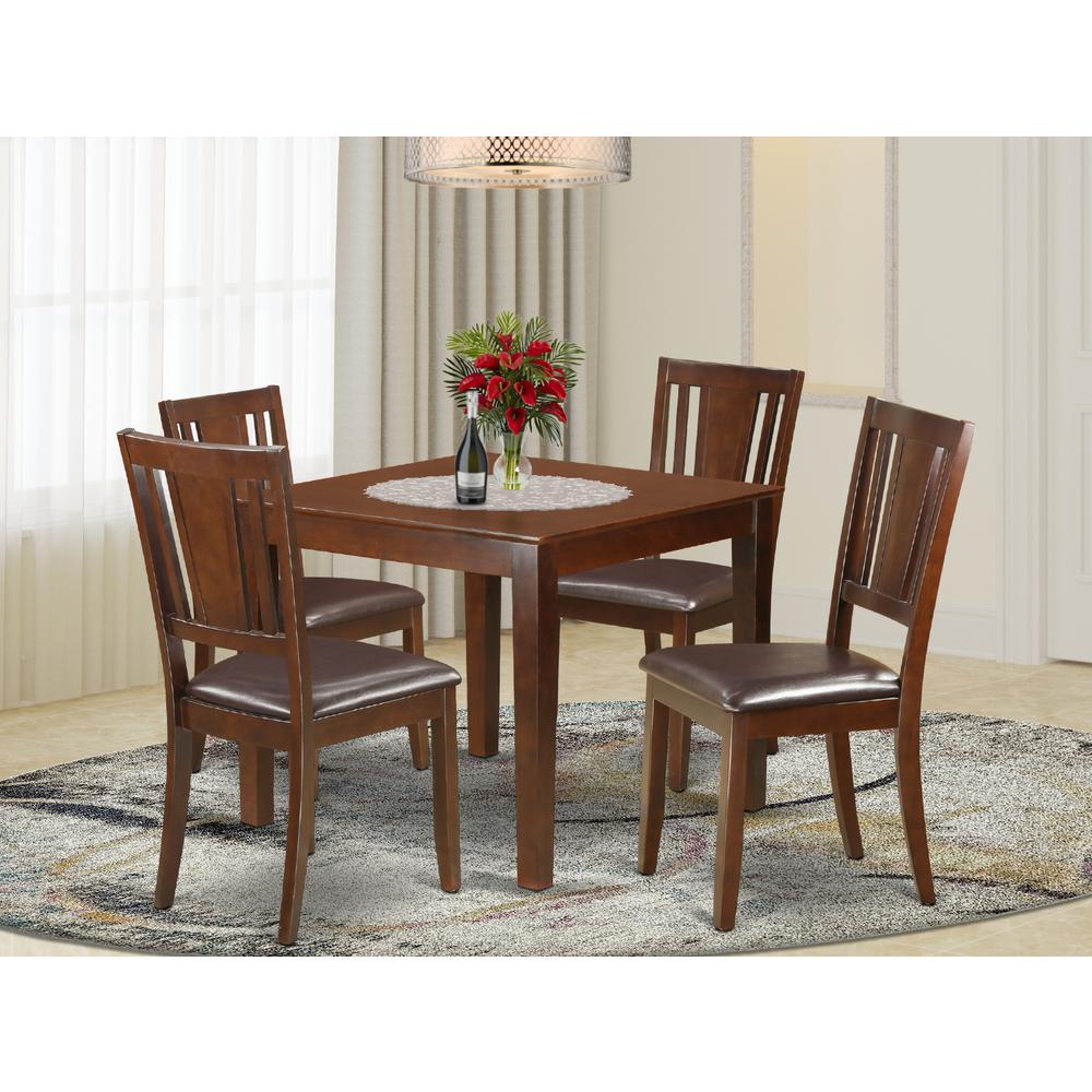 5  Pc  Dinette  set  with  a  Dining  Table  and  4  Dining  Chairs  in  Mahogany. The main picture.