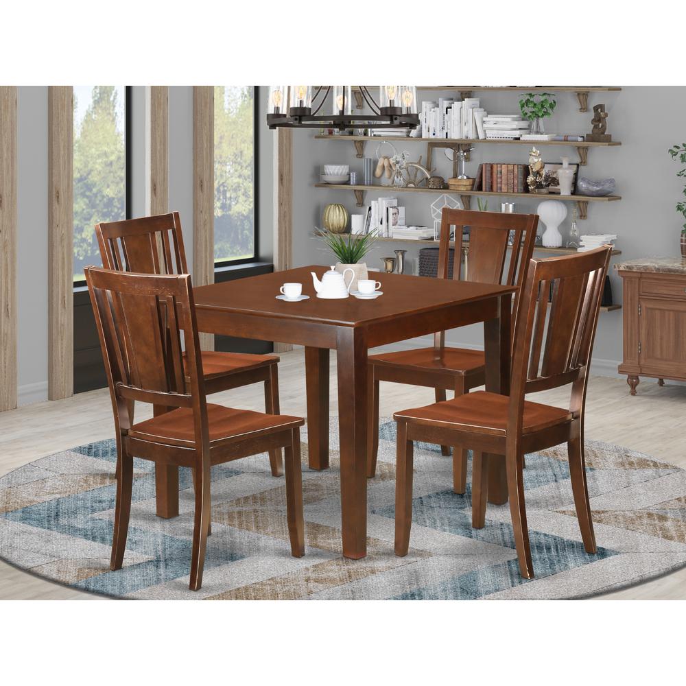 5  PC  Kitchen  Tables  and  chair  set  with  a  Dining  Table  and  4  Dining  Chairs  in  Mahogany. Picture 1