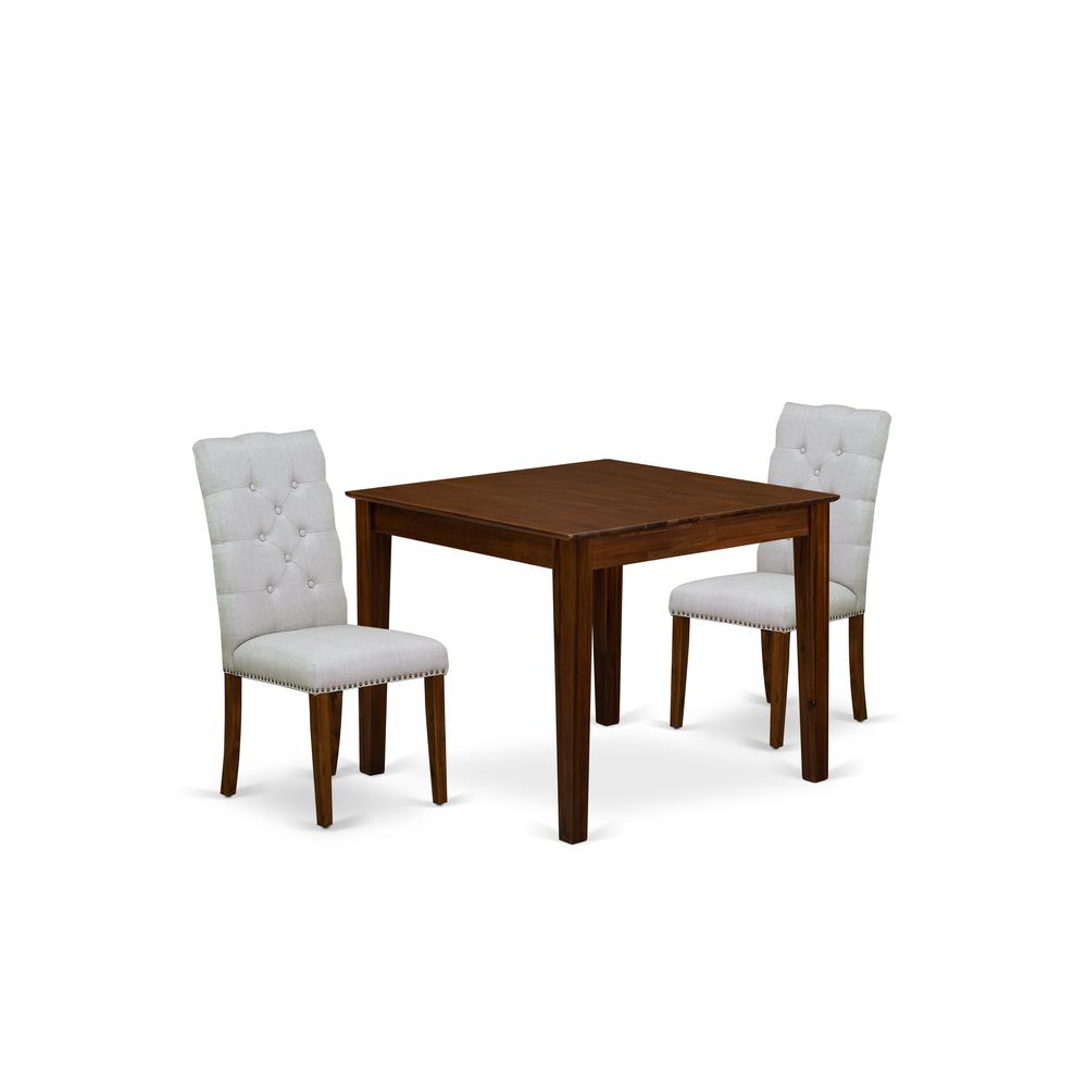 3 Pc Dining Set Contains a Square Dining Table and 2 Upholstered Chairs. Picture 6