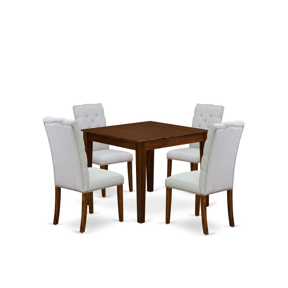 5 Pc Dining Set Consist of a Square Dining Table and 4 Parson Chairs. Picture 6