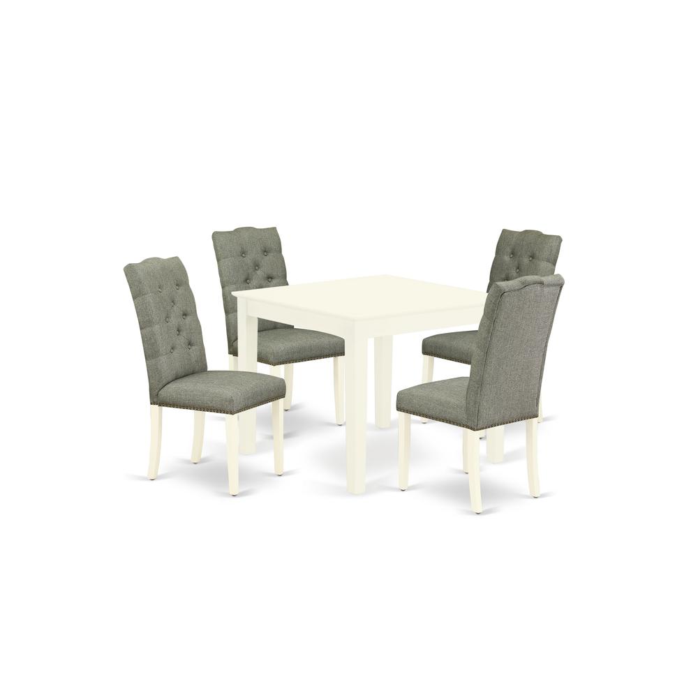 Dining Room Set Linen White, OXEL5-LWH-07. Picture 1
