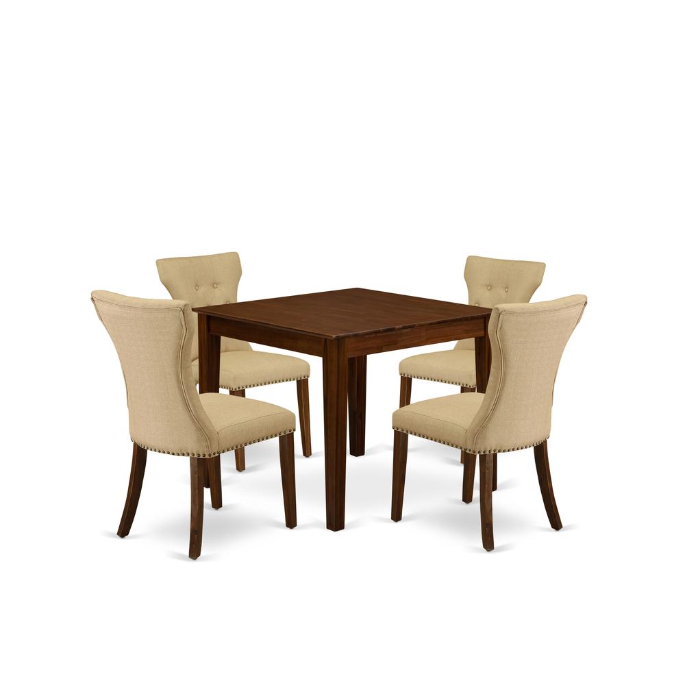 5 Pc Dining Set Contains a Square Dining Room Table and 4 Parson Chairs. Picture 6