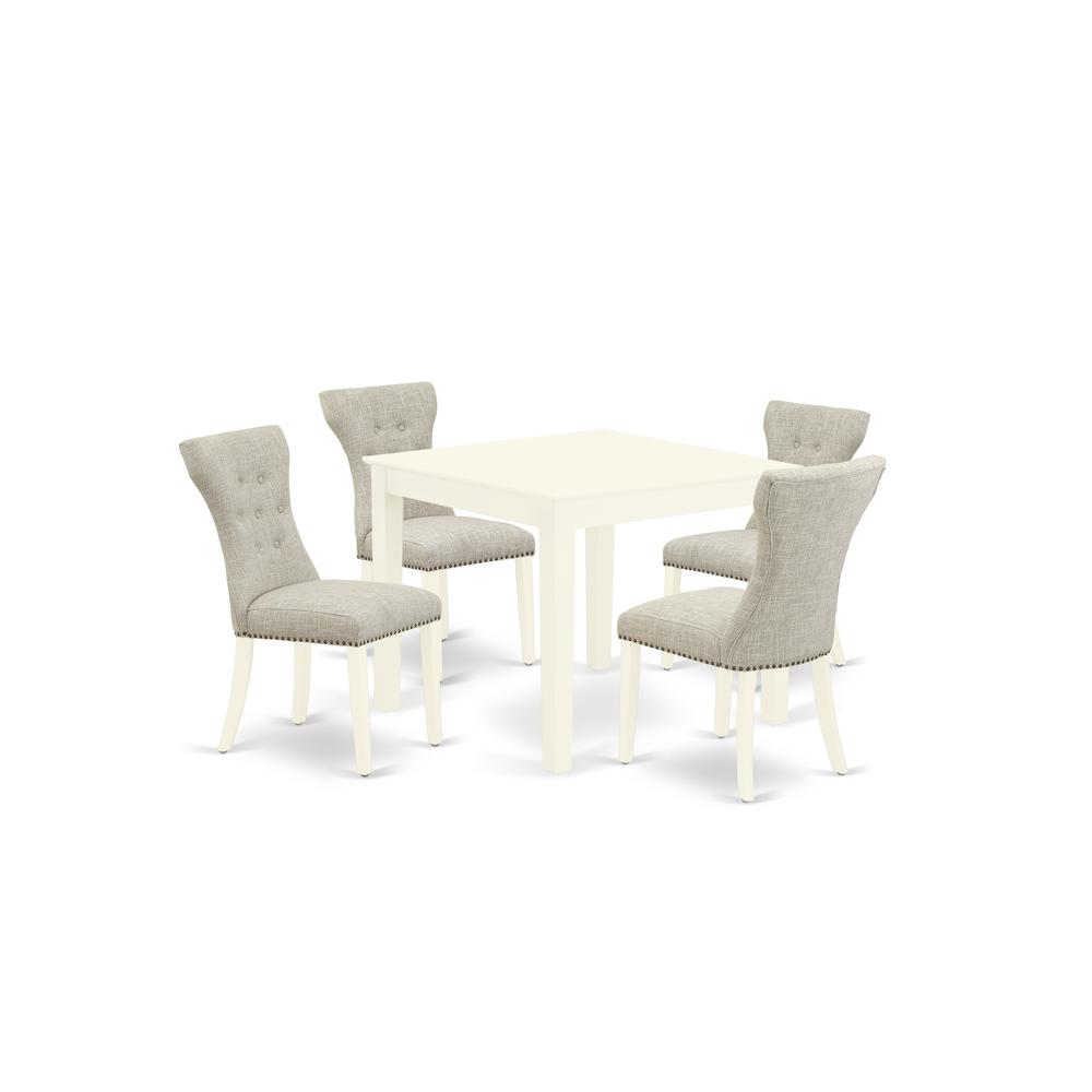 Dining Room Set Linen White, OXGA5-LWH-35. Picture 1