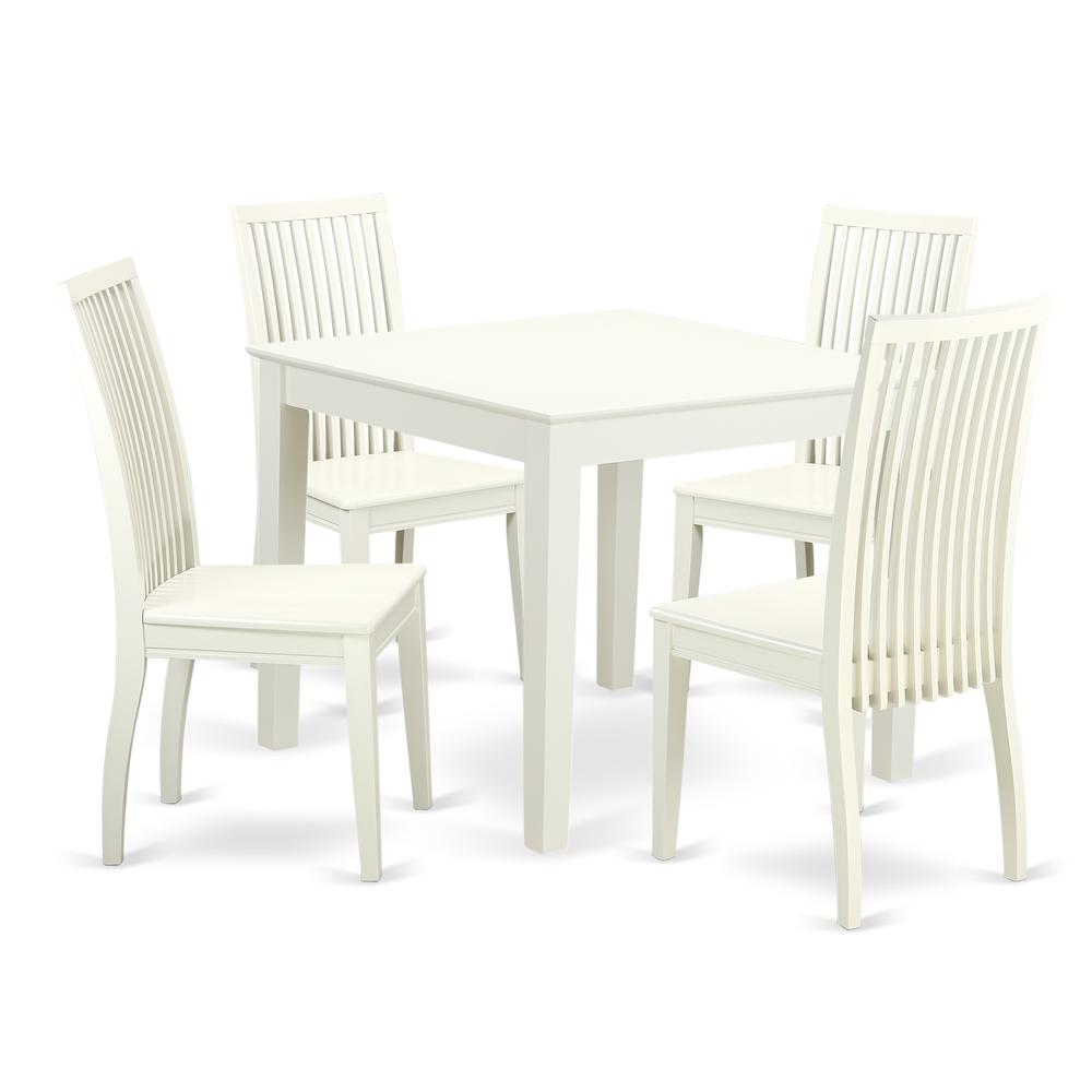 Dining Room Set Linen White, OXIP5-LWH-W. Picture 1