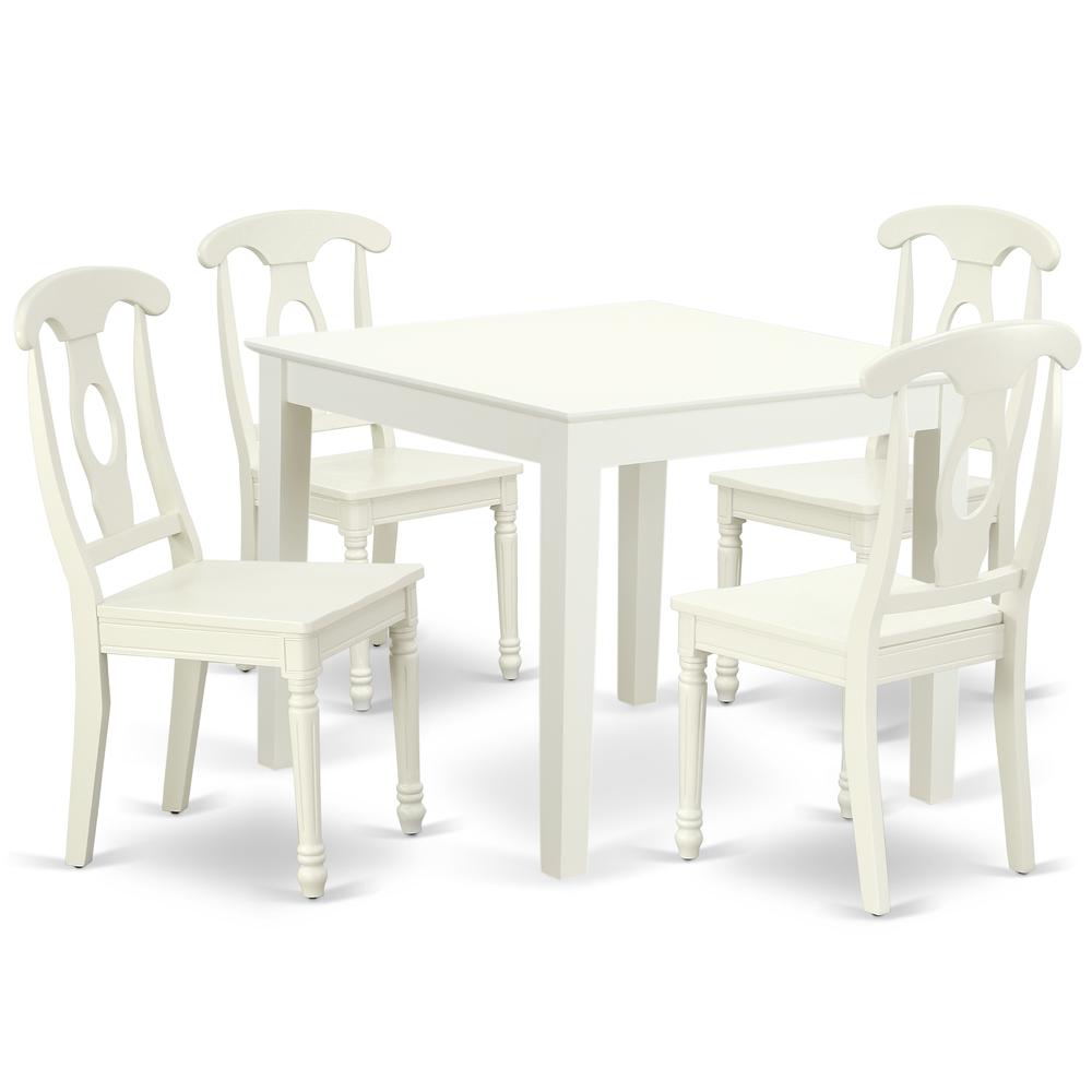 Dining Room Set Linen White, OXKE5-LWH-W. Picture 1