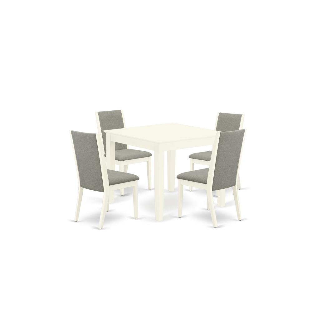 Dining Room Set Linen White, OXLA5-LWH-06. Picture 1