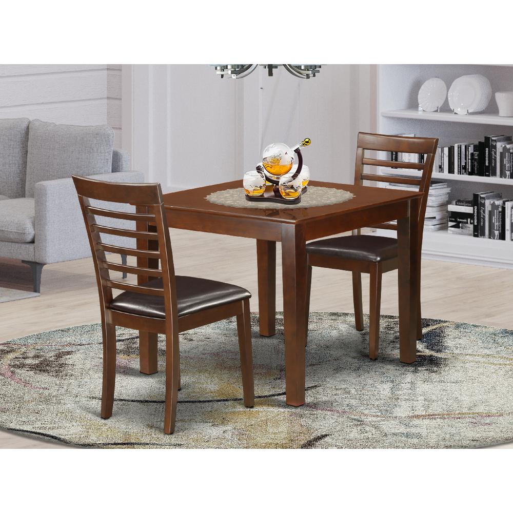 3  Pc  Dinette  Table  set  with  a  Dining  Table  and  2  Dining  Chairs  in  Mahogany. Picture 2