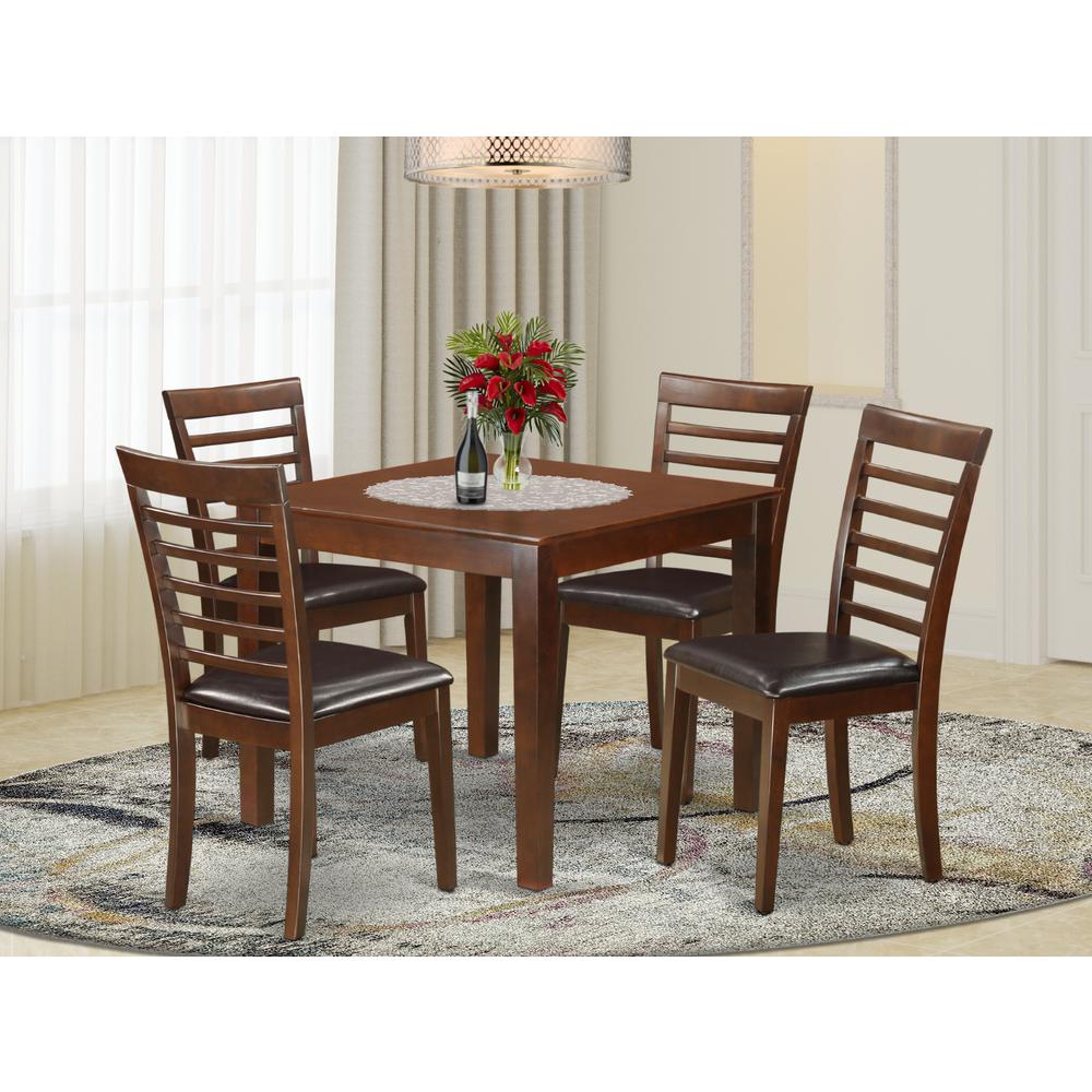 5  PC  Kitchen  dinette  set  with  a  Dining  Table  and  4  Dining  Chairs  in  Mahogany. Picture 1