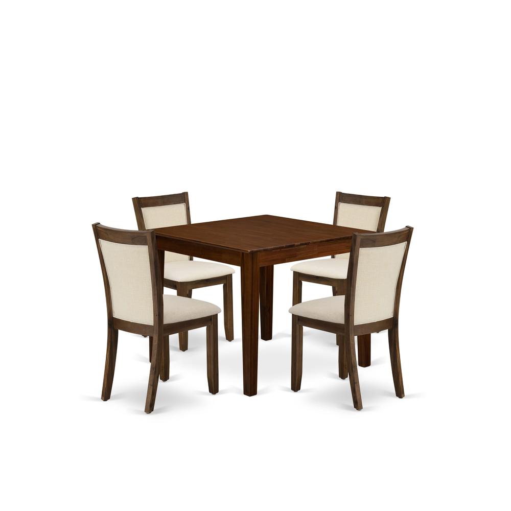 5 Pc Dining Set Consist of a Square Dining Table and 4 Parson Chairs. Picture 6