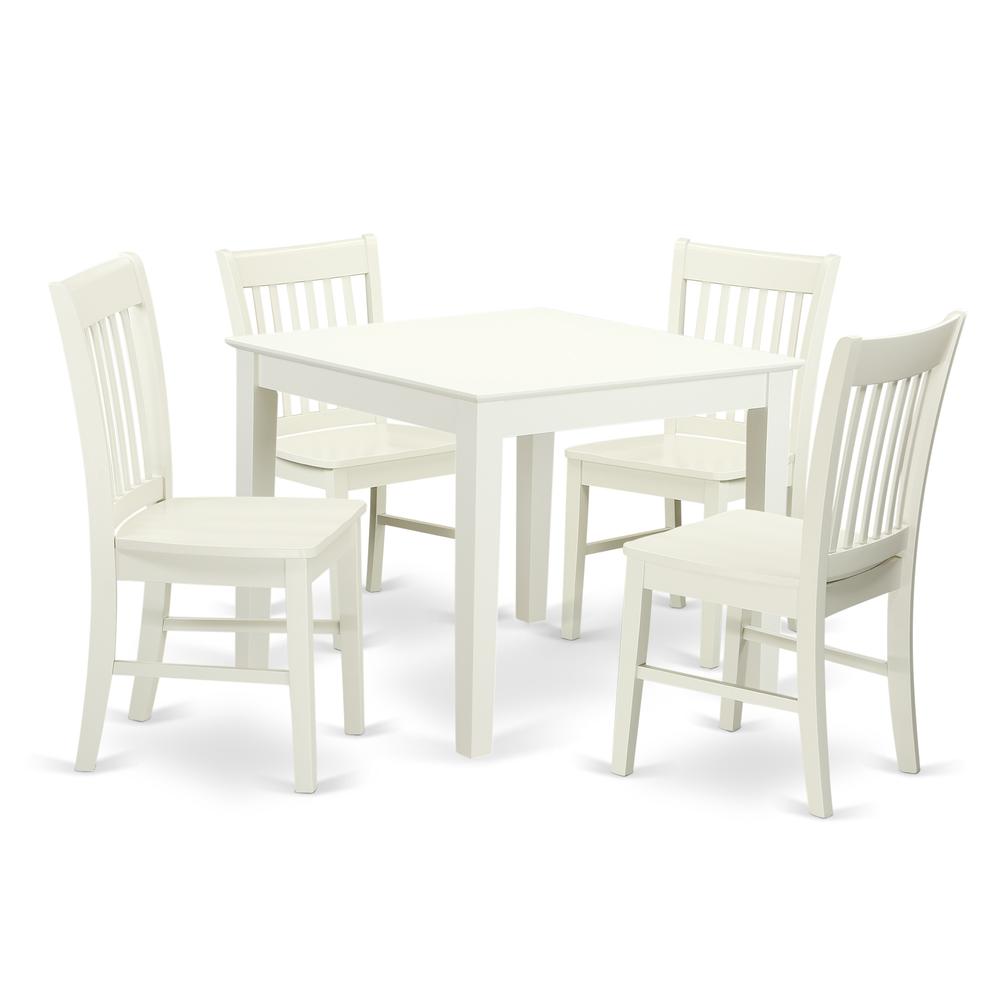 Dining Room Set Linen White, OXNO5-LWH-W. Picture 1