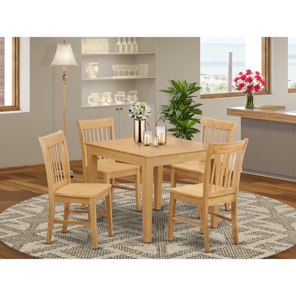 5  Pc  Kitchen  Table  -  square  Table  and  4  Kitchen  Dining  Chairs. Picture 1