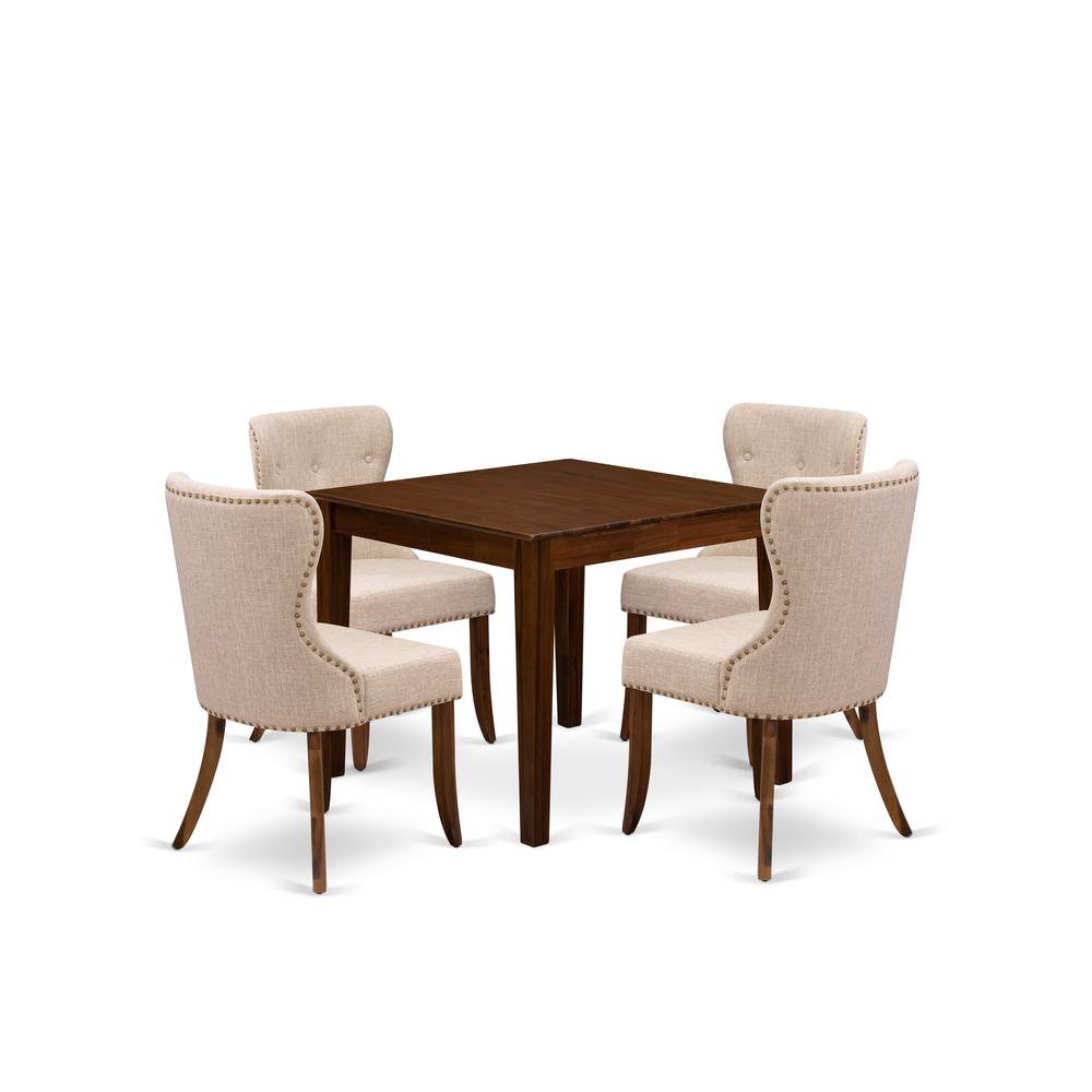 5 Pc Dinette Set Contains a Square Dining Table and 4 Parson Chairs. Picture 6