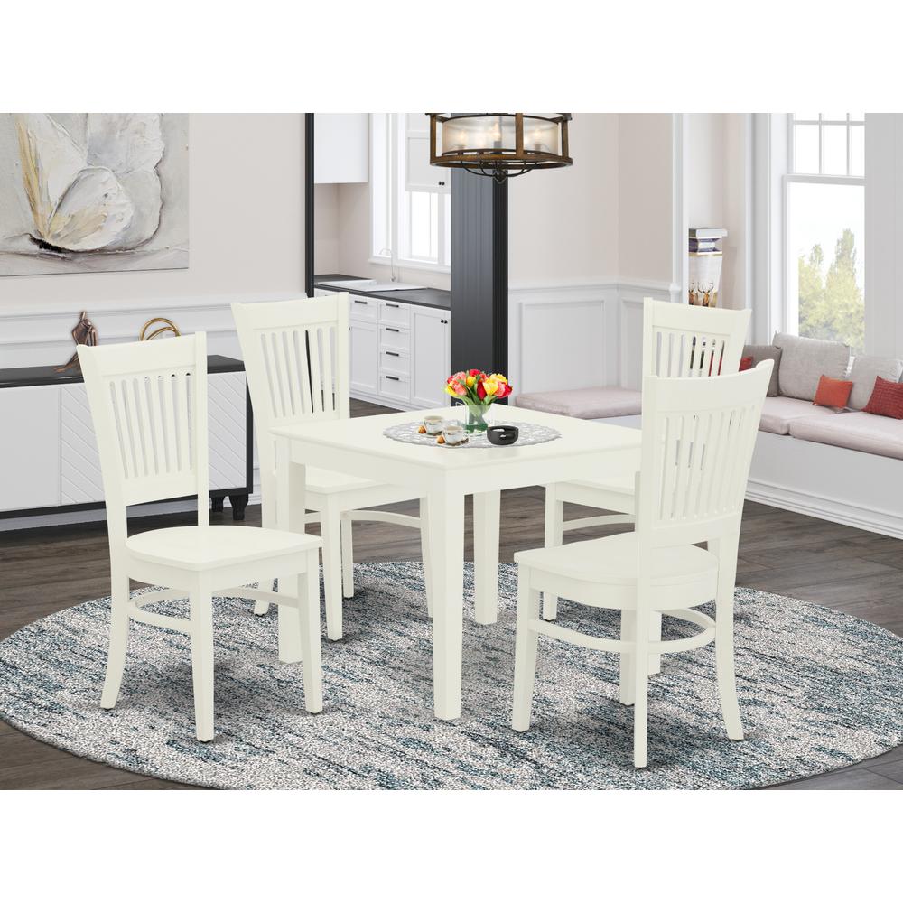 Dining Table- Dining Chairs, OXVA5-LWH-W. Picture 1