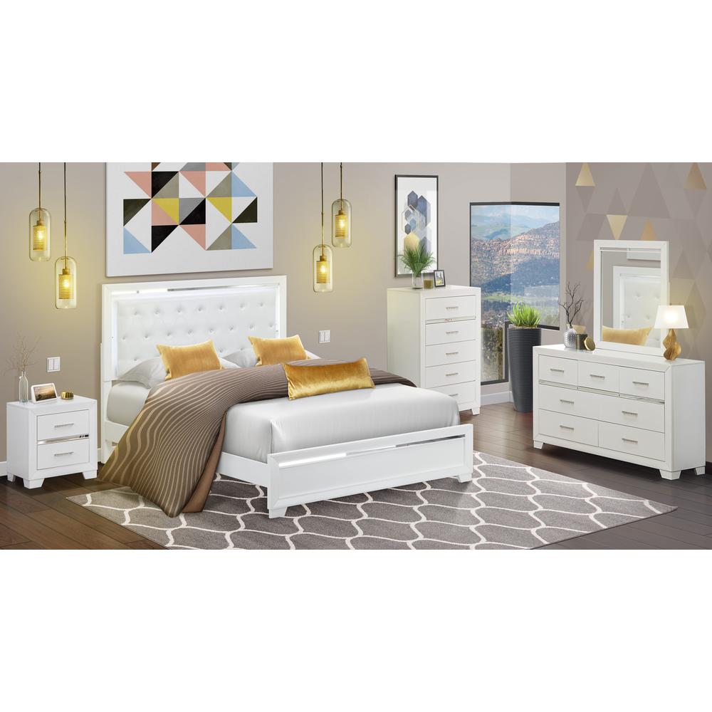 Pandora 5-Piece Bedroom Set With a Queen Size Bed 1 Wooden Nightstand. Picture 1