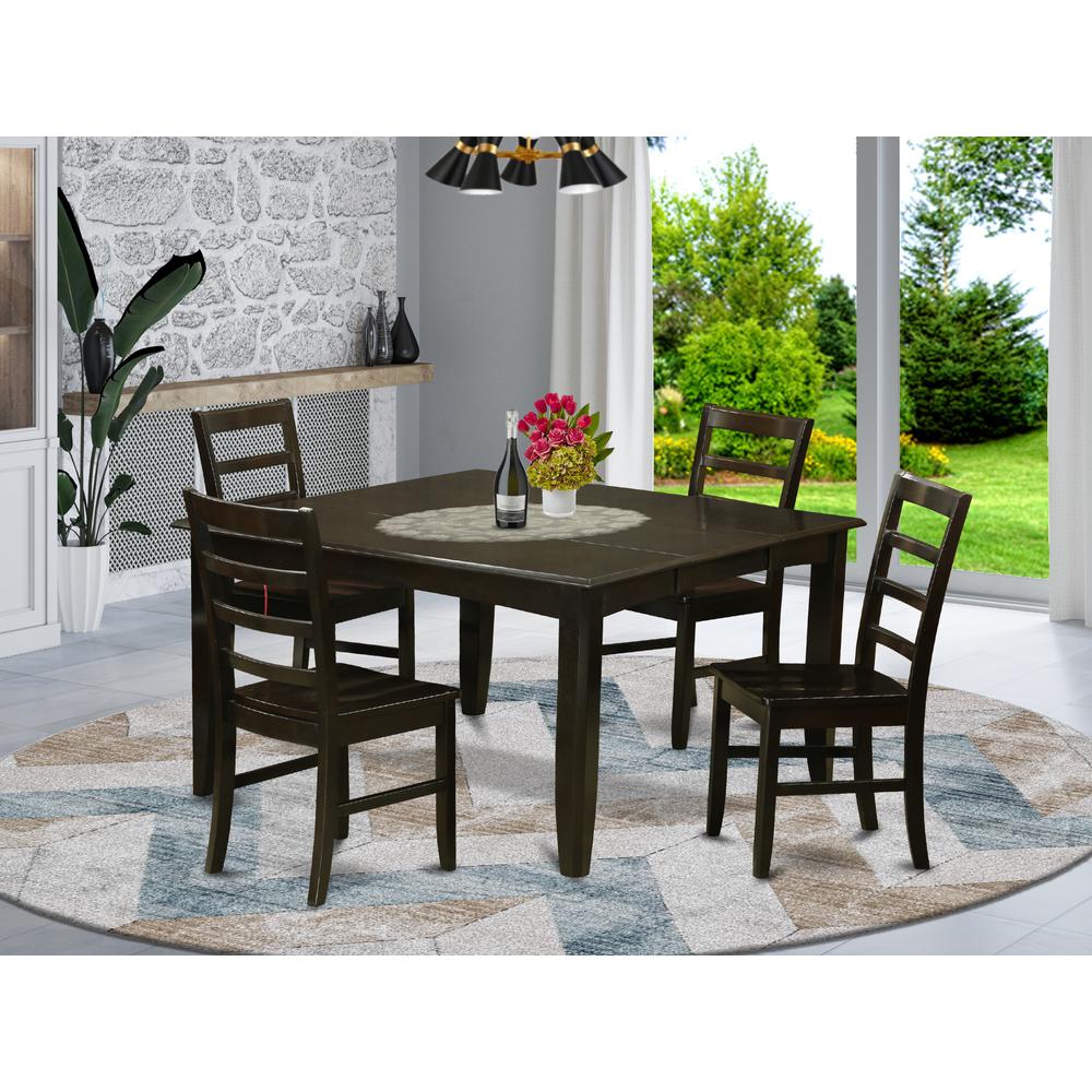 5  Pc  Kitchen  set-Table  with  Leaf  and  4  dinette  Chairs.. Picture 1