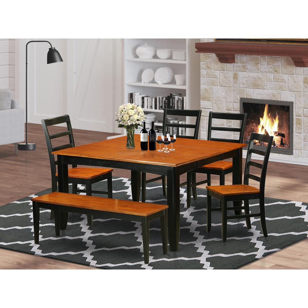 6-PC  Dining  room  set  with  bench-Kitchen  Tables  and  4  Dining  Chairs  Plus  bench. Picture 1