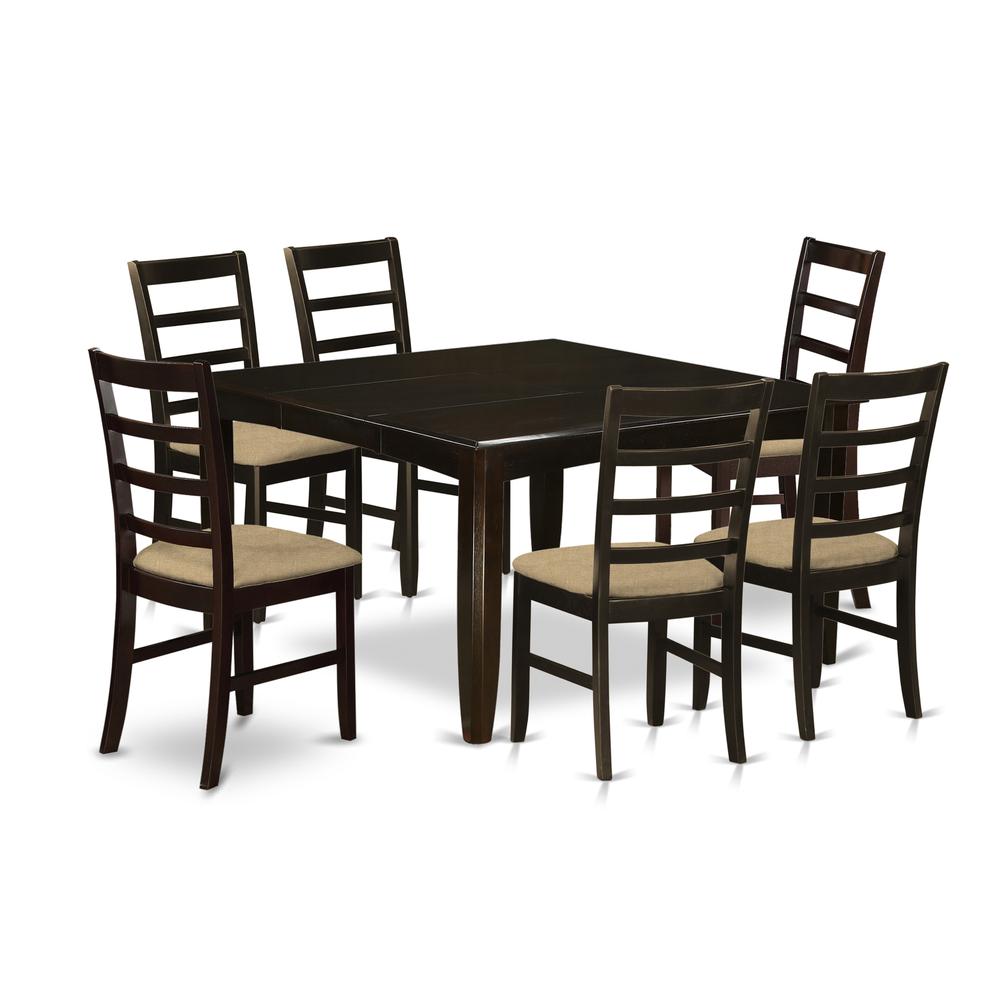 PARF7-CAP-C 7 Pc Formal Dining rooom set-Table and 6 Dinette Chairs.. Picture 1