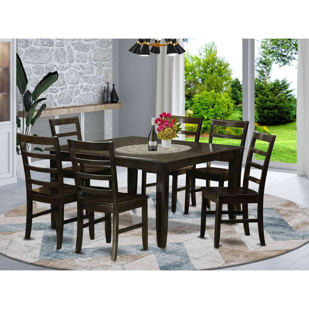 7  Pc  Dining  room  set-Dinette  Table  with  Leaf  and  6  Dinette  Chairs. Picture 1