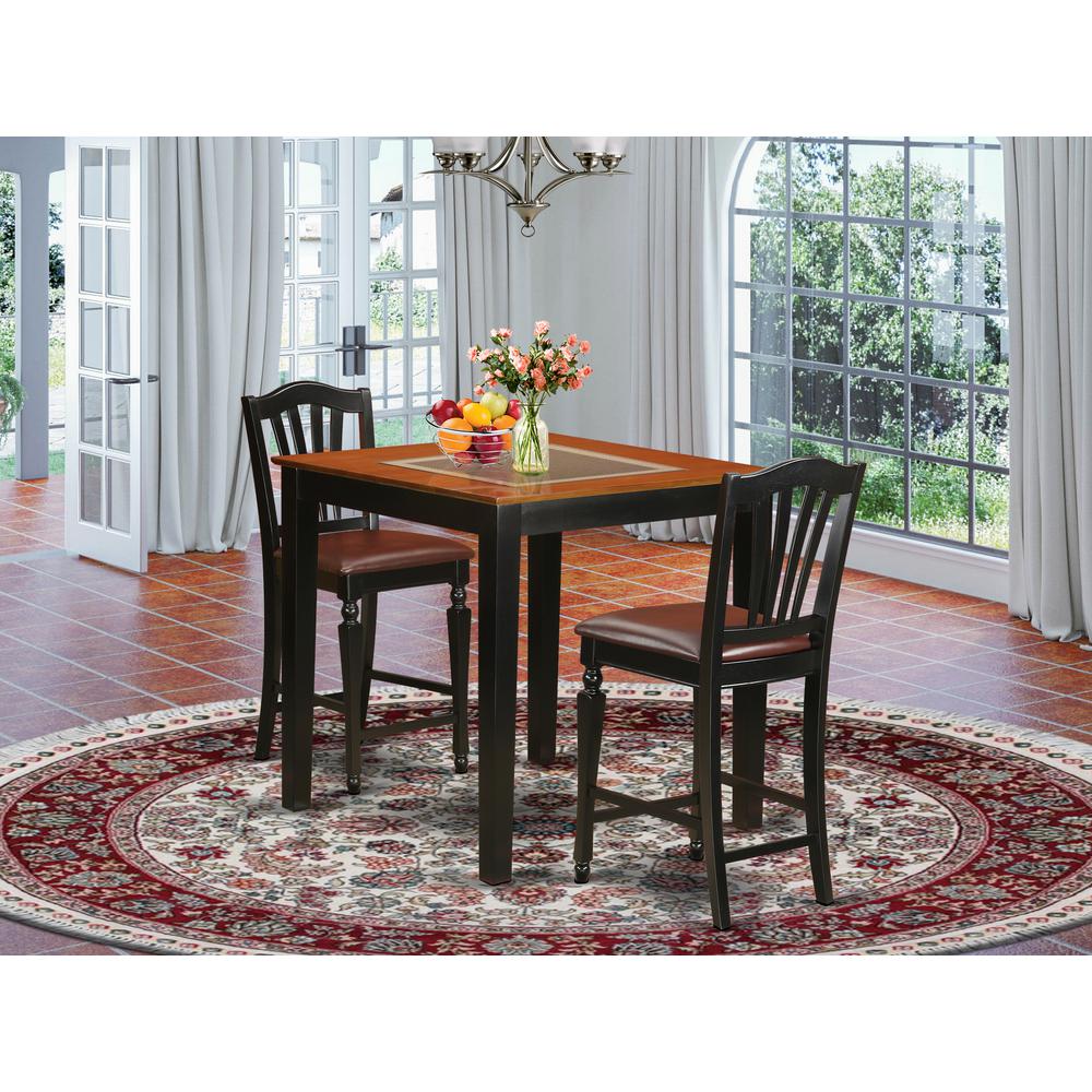 3  Pc  counter  height  Table  and  chair  set  -  high  top  Table  and  2  Chairs.. Picture 1