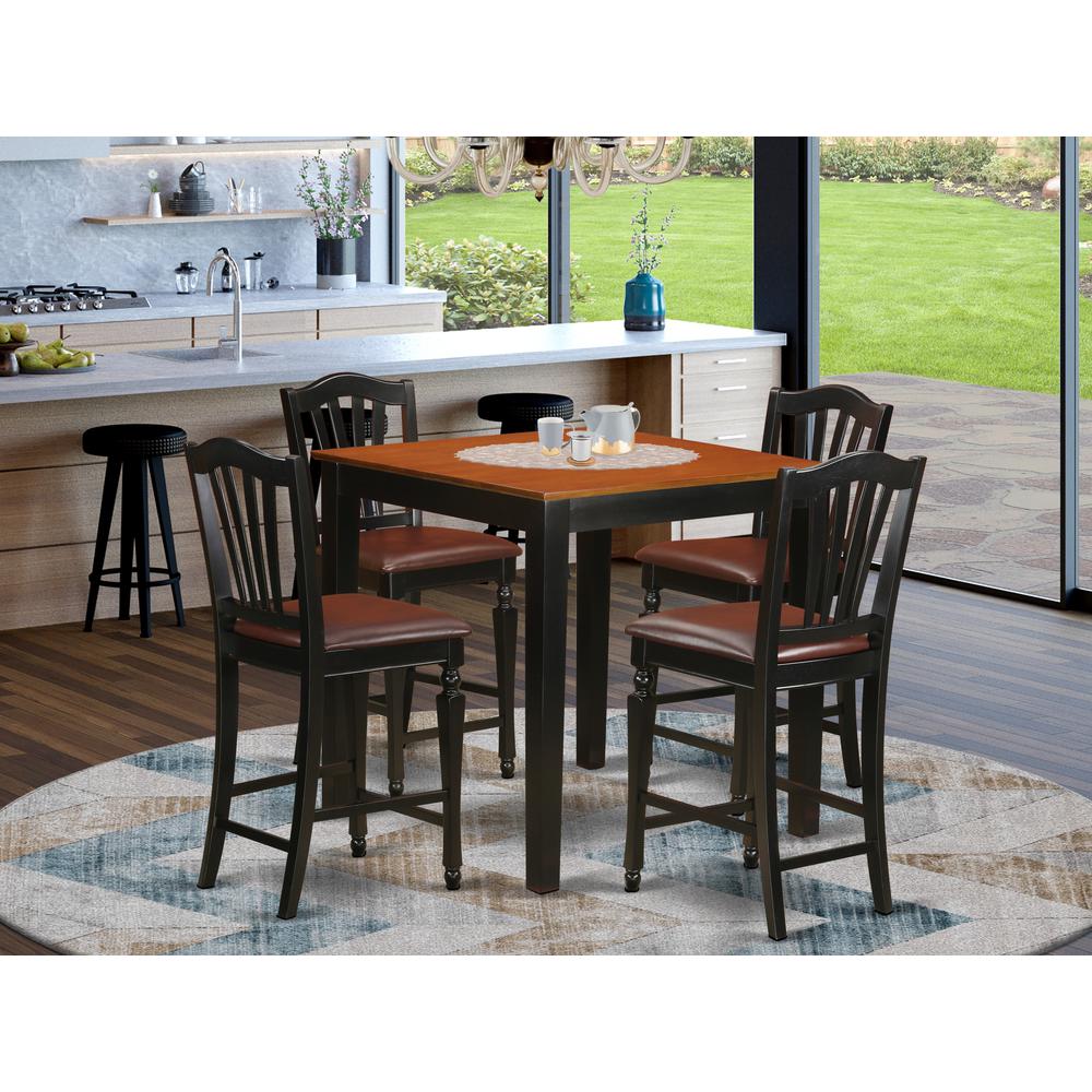 5  Pc  counter  height  Kitchen  table  set  -  Kitchen  dinette  Table  and  4  Kitchen  Dining  chair.. Picture 1