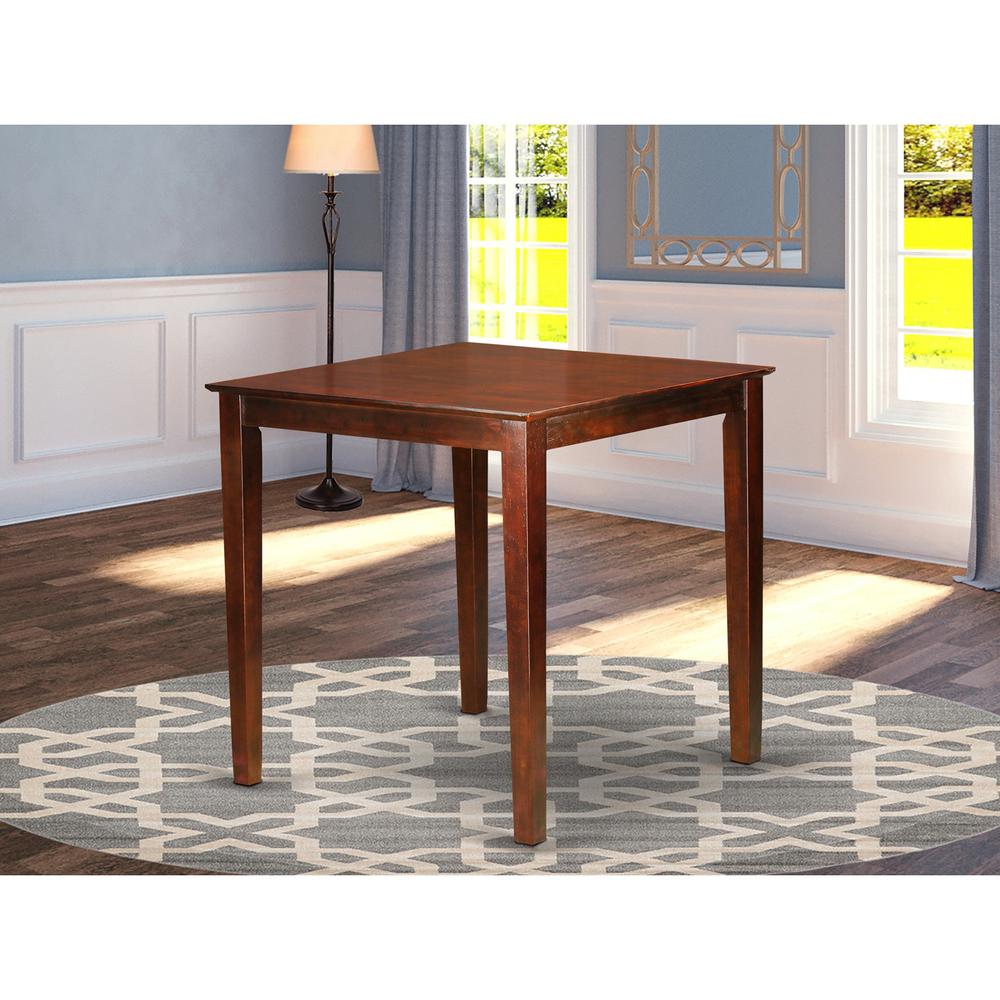 36"-Square  Counter  Height  Pub  Set  table  in  Dark  Brown  finish. Picture 1