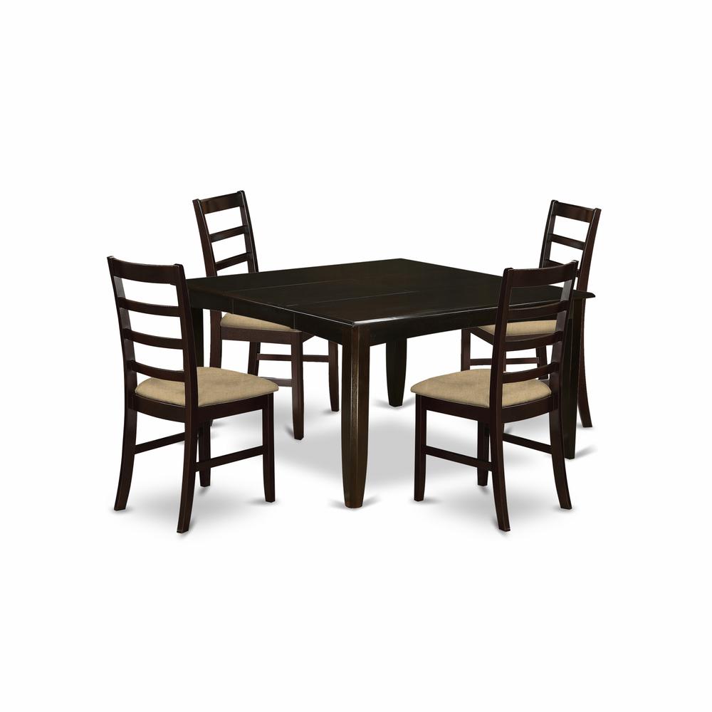 PFAN5-CAP-C 5 Pc Dining set-Table with Leaf and 4 Kitchen Chairs.. Picture 1
