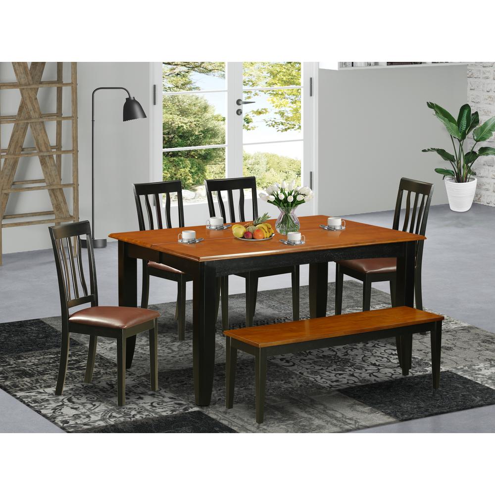 6  PC  Kitchen  table  set  with  bench-Kitchen  Tables  and  4  Dining  Chairs  Plus  bench. Picture 1