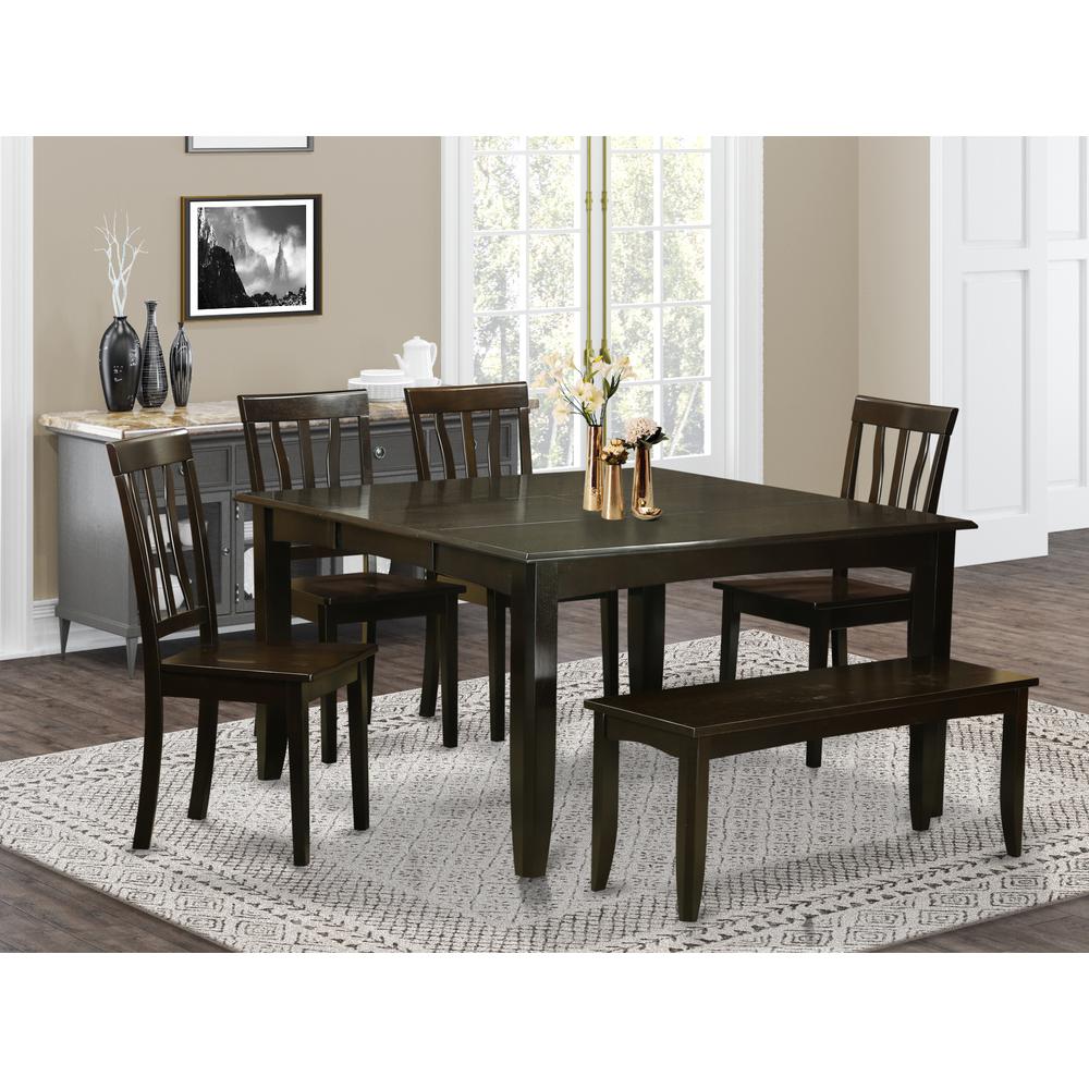 6  Pc  Dining  room  set  with  bench-Table  with  Leaf  and  4  Dining  Chairs  Plus  Bench.. Picture 1