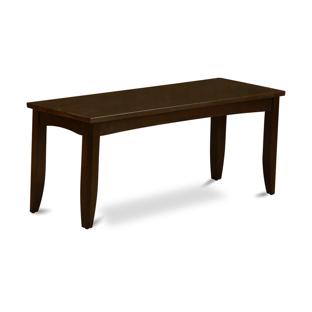 Parfait  Dining  Bench  with  Wood  Seat  in  Cappuccino  Finish.. Picture 1