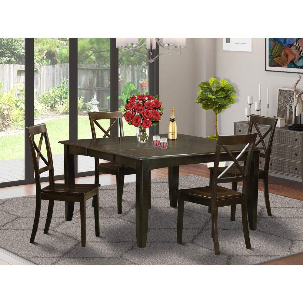 5  PC  Dining  room  set-Dining  Table  with  Leaf  and  4  Kitchen  Chairs.. Picture 1