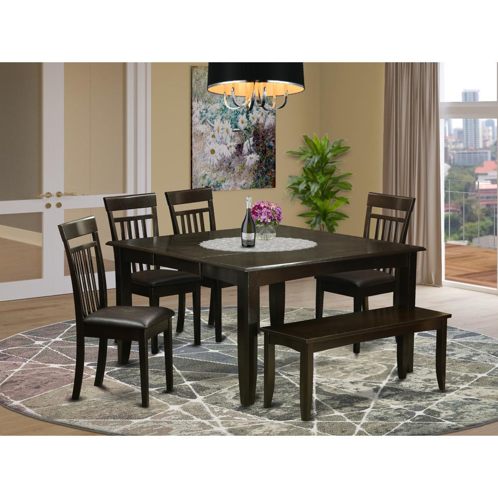 6  PC  Dining  room  set  with  bench-Dinette  Table  with  Leaf  and  4  Dining  Chairs  Plus  Bench.. Picture 1