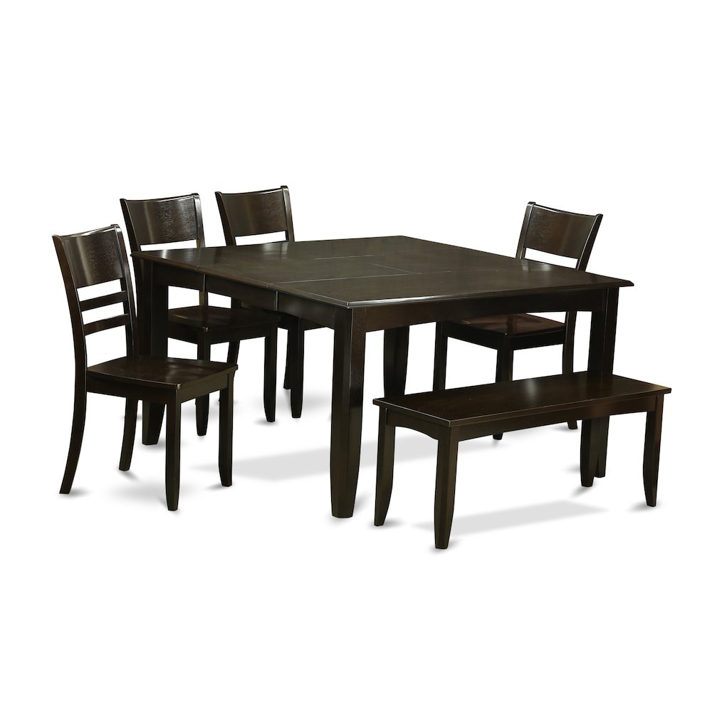 6  Pc  Kitchen  Table  with  bench-Table  with  Leaf  and  4  Kitchen  chair  Plus  Bench.. Picture 1