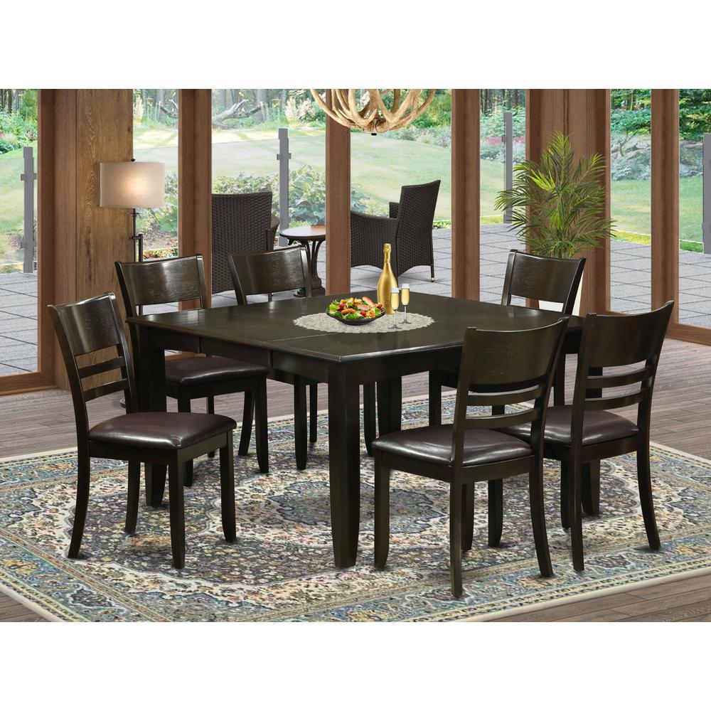 7  Pc  Dining  set-Dinette  Table  with  Leaf  and  6  Kitchen  Chairs.. Picture 1