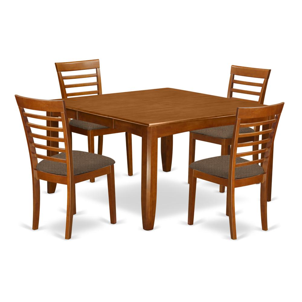 PFML5-SBR-C 5 PC Dining set-Table and 4 Dining Chairs.. Picture 1