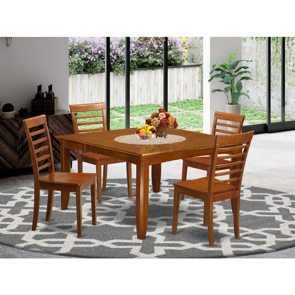 5  Pc  Dining  room  set  for  4-Square  Dining  Table  with  Leaf  and  4  Dining  Chairs.. Picture 1