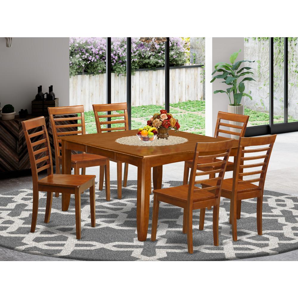 7  Pc  formal  Dining  room  set-Square  Dining  Table  with  Leaf  and  6  Dining  Chairs.. Picture 1